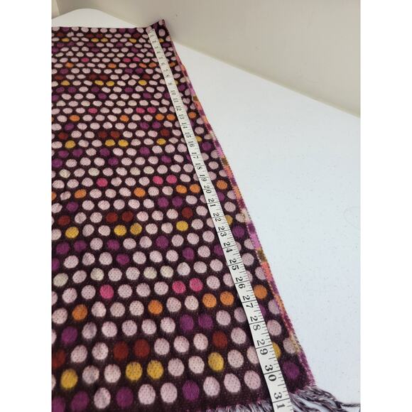 Cashmink Purple Dot AOP Made in Germany Fringe Wrap Shawl Scarf 62"X11" - Picture 3 of 5